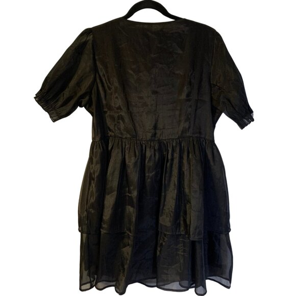 Disturbia Andie Puff Sleeve Dress Women's Size 10 US NEW Black Mini Whimsigothic - Picture 2 of 10
